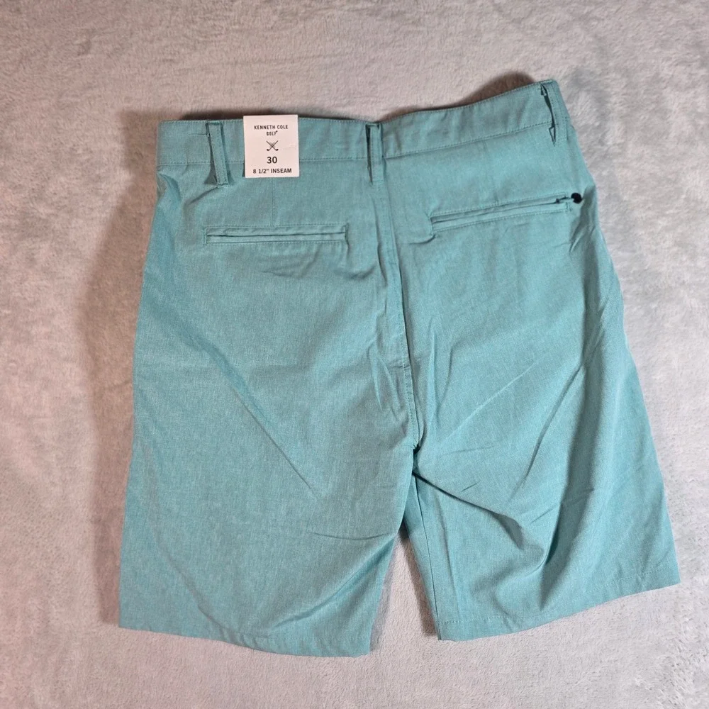 Kenneth Cole Golf Tech Shorts 30 Aqua‎ Crush Loose Belt Loop Defect